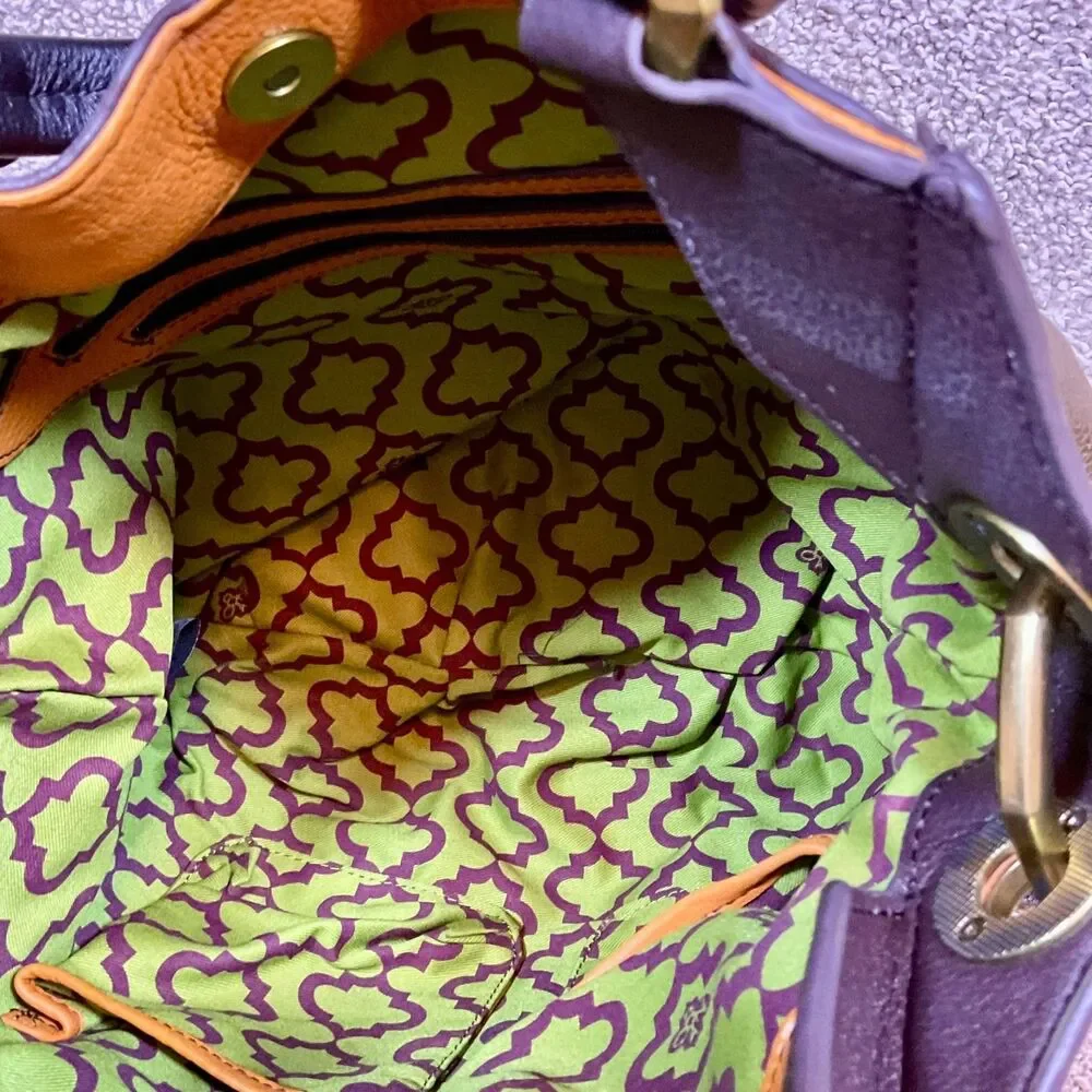 ORYANY Colorblock Leather Orange Green VICTORIA Convertible Hobo Tote‎ Crossbody